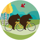 Bears on bike graphic