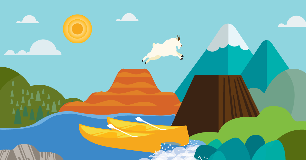 Illustration of goat jumping in nature