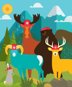 Moose and bear graphic