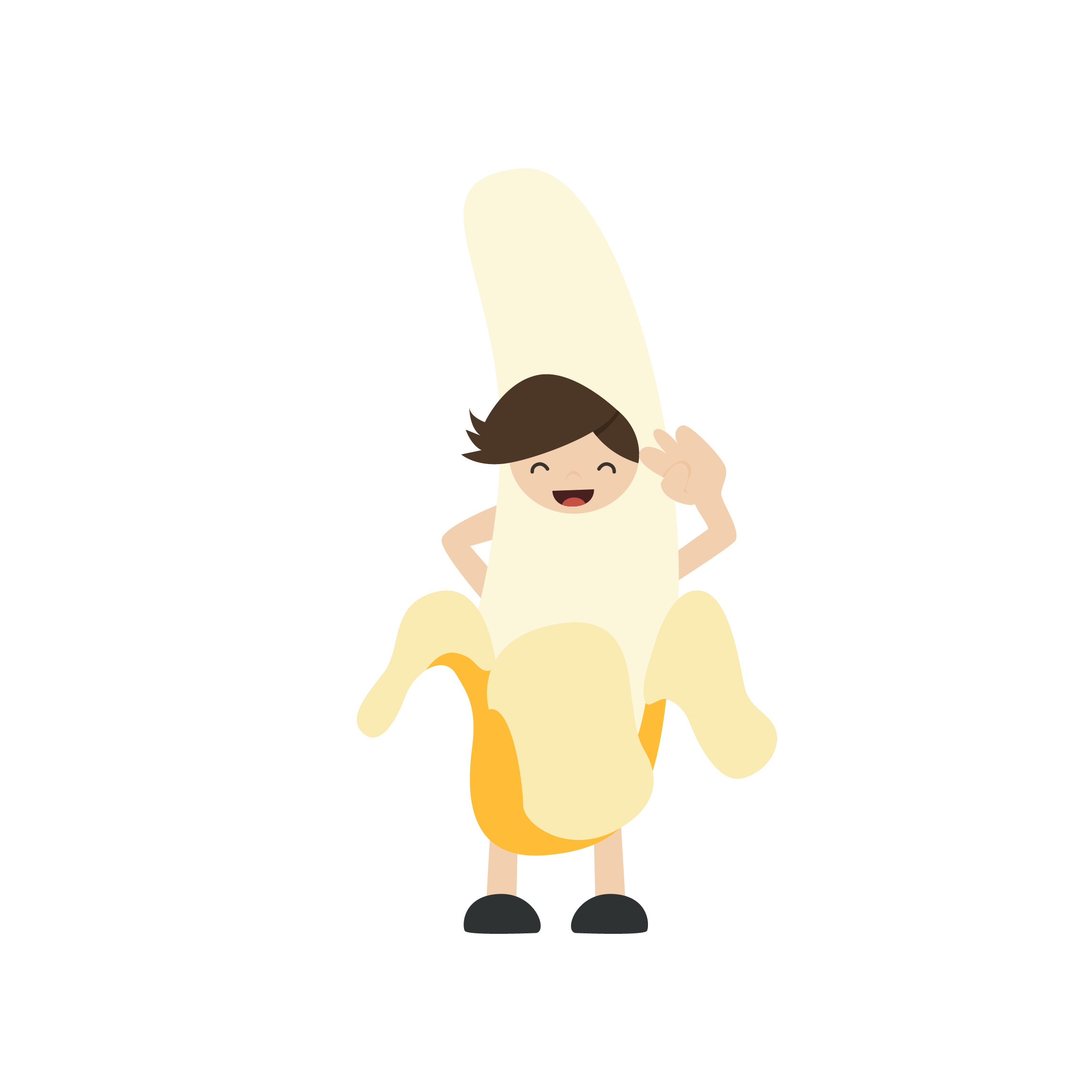 Banana dress cartoon illustration