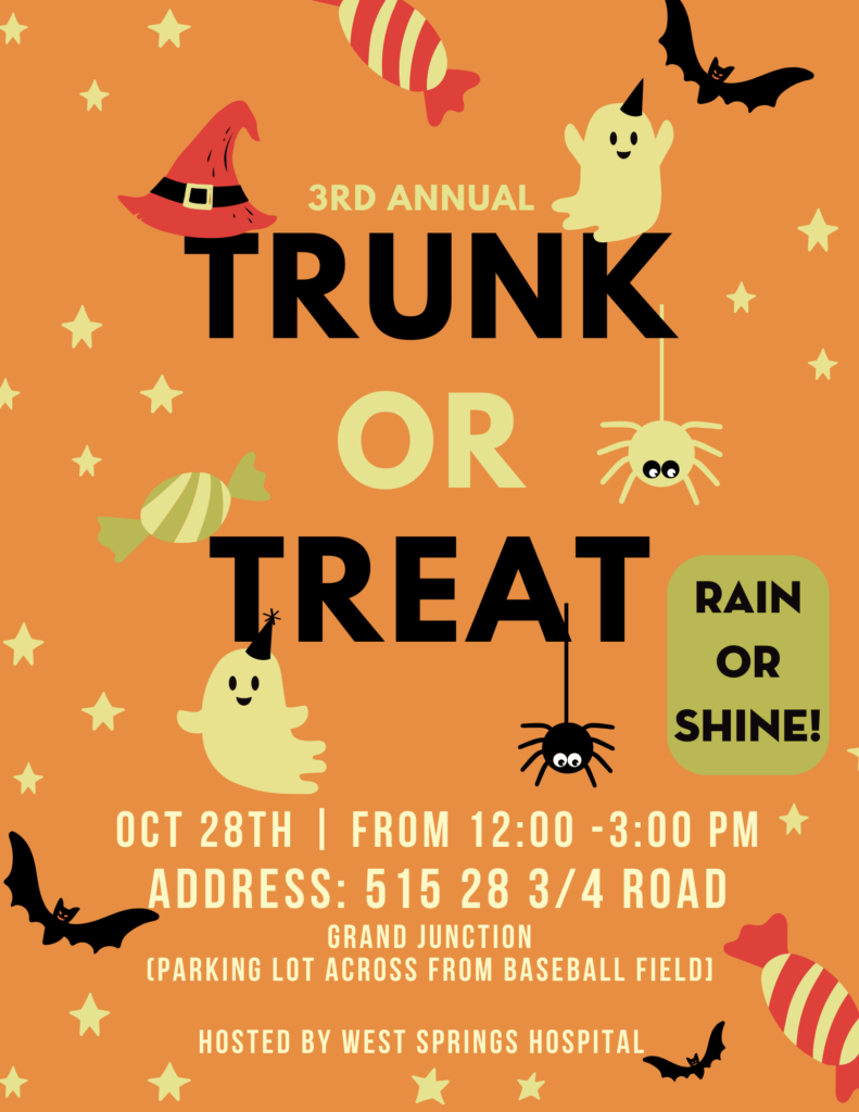 Trunk or Treat at Mind Springs Health on Saturday, October 28th!